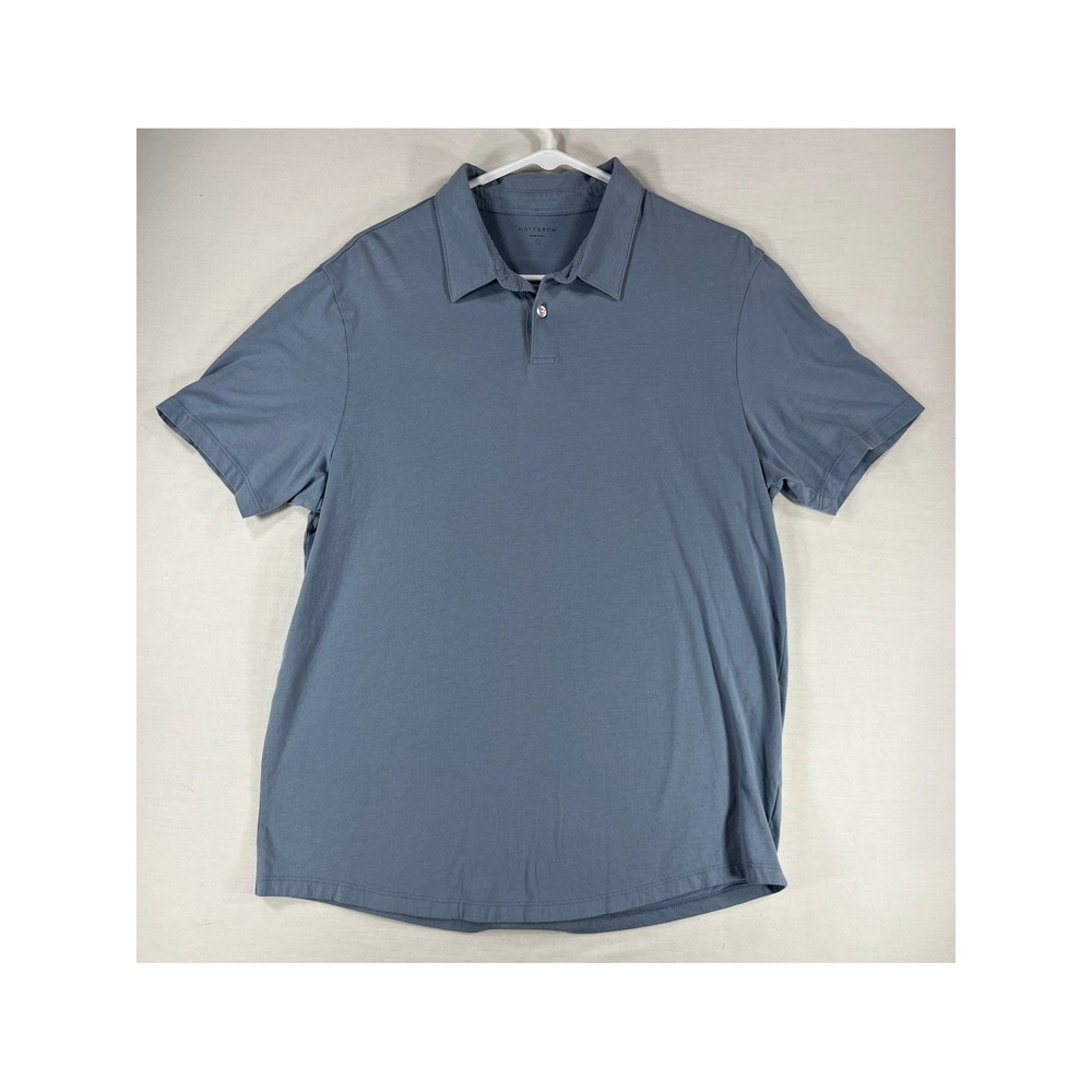 Mott & Bow Mens Slim Polo Sueded Jersey California Blue Pima Cotton Large